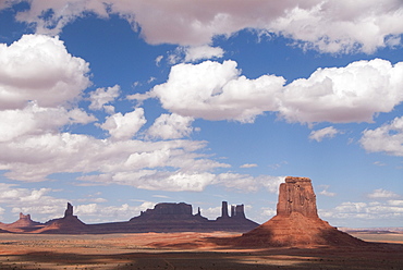 Monument Valley Navajo Tribal Park, view from Artist Point, Merrick Butte (foreground), Utah, United States of America, North America