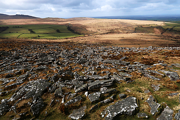 Looking west towards Yes Tor, the highest point on Dartmoor, England