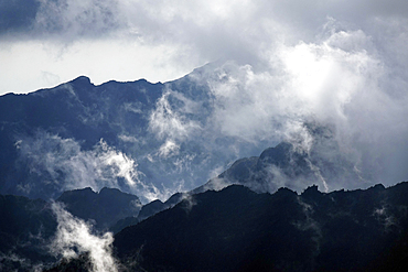 Mountain landscape on Kilimanjaro (5,895 metres), the highest mountain in Africa and one of the Seven Summits, Tanzania