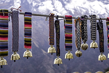 Yak bells on sale in a small market town in the Sagarmatha National Park, Nepal, Asia