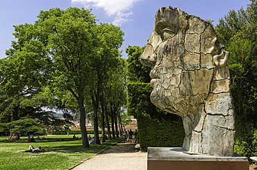 The Monumental Head by Igor Mitora in the Boboli Gardens, Florence, Tuscany, Italy, Europe