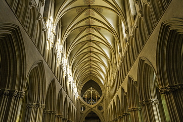 The interior of Wells Cathedral, Somerset, England, United Kingdom, Europe