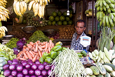 Vegetable market, Chalai, Trivandrum, Kerala, India, Asia