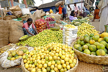 Vegetable market, Chalai, Trivandrum, Kerala, India, Asia