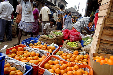 Vegetable market, Chalai, Trivandrum, Kerala, India, Asia