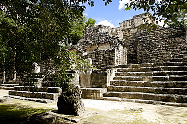 Mayan ruins, Calakmul, UNESCO World Heritage Site, Calakmul Biosphere Reserve, the largest tropical forest reserve in Mexico, Campeche, Mexico, North America