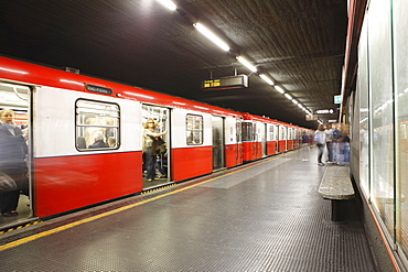 Underground train, Milan, Lombardy, Italy, Europe