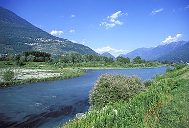 Adda River, Valtellina, Lombardy, Italy, Europe