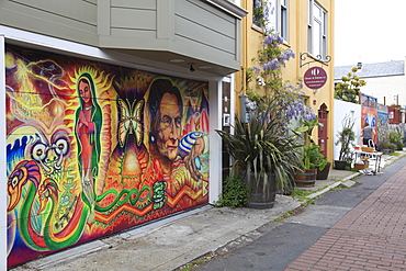 Murals, Balmy Alley, Mission District, Mission, San Francisco, California, United States of America, North America