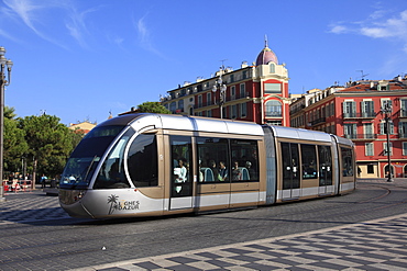 Tramway, Tram, Place Massena, Nice, Alpes Maritimes, Provence, Cote d'Azur, French Riviera, France, Europe