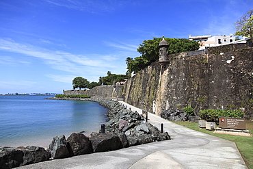 Old City Wall, UNESCO World Heritage Site, Old San Juan, San Juan, Puerto Rico, West Indies, Caribbean, United States of America, Central America