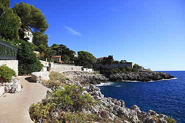 Coastal Path, Cap d'Ail, Cote d'Azur, Provence, French Riviera, Mediterranean, France, Europe