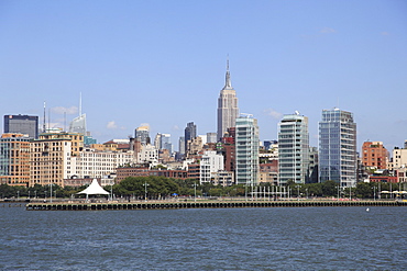 Christopher Street Pier, Hudson River Park, Richard Meier designed condos, Manhattan, New York City, United States of America, North America