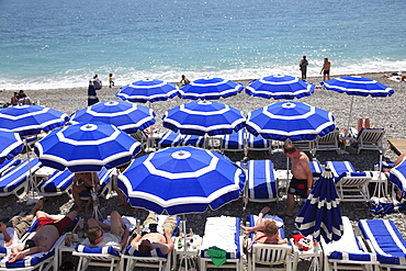 Beach, Nice, Cote d'Azur, Alpes Maritimes, Provence, French Riviera, France, Mediterranean, Europe