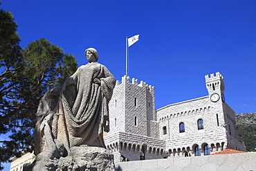 Princes of Grimaldi Palace (Royal Palace), Le Rocher (The Rock), Monaco, Cote d'Azur, Mediterranean, Europe