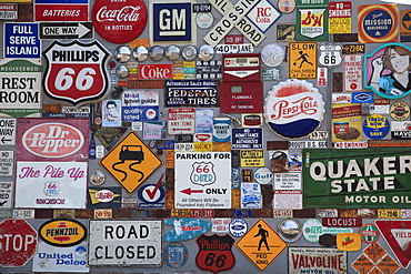 Retro Road Signs, Americana, Route 66, Central Avenue, Albuquerque, New Mexico, United States of America, North America