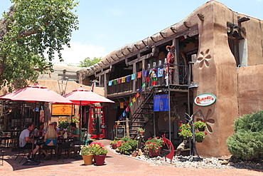 Cafes and shops, Old Town, Albuquerque, New Mexico, United States of America, North America