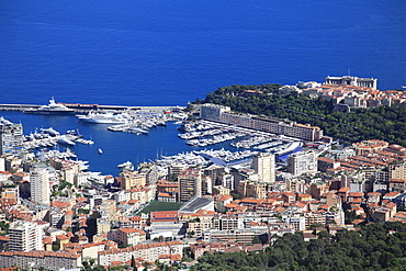 Le Rocher (The Rock), Port Hercules, La Condamine, Monaco, Cote d'Azur, Mediterranean, Europe