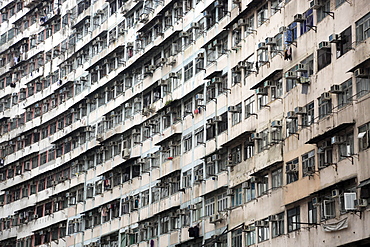 Densely populated housing estate, apartment building, Quarry Bay, Hong Kong Island, Hong Kong, China, Asia