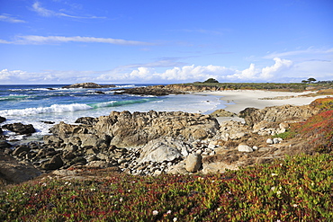 Rocky coastline, 17 Mile Drive, Pebble Beach, Monterey Peninsula, Pacific Ocean, California, United States of America, North America