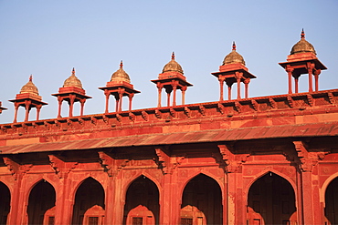 Detail of Inner courtyard of Jama Masjid, Fatehpur Sikri, UNESCO World Heritage Site, Uttar Pradesh, India, Asia
