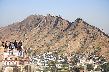 View of Jaipur from Amber Fort Palace, Jaipur, Rajasthan, India, Asia