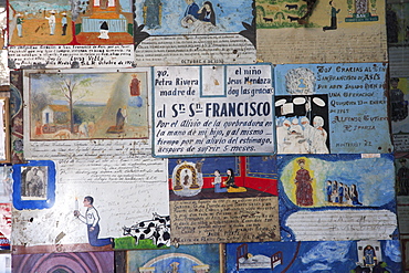 Retablos, Ex Votos, Parish of the Immaculate Conception, Catholic pilgrimage site, Real de Catorce, San Luis Potosi state, Mexico, North America