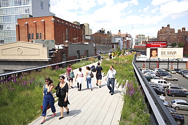 High Line, elevated public park on former rail tracks, Manhattan, New York City, United States of America, North America