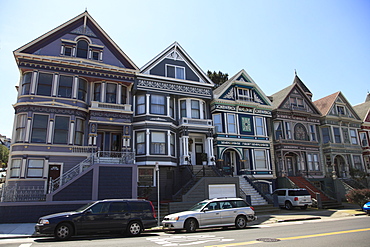 Victorian houses architecture, Haight Ashbury District, The Haight, San Francisco, California, United States of America, North America