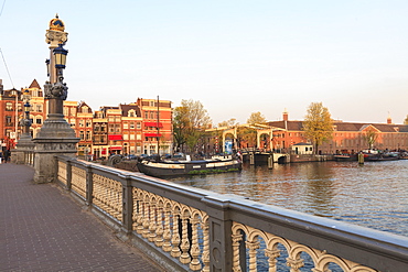 Blauwbrug, bridge over the Amstel River, Amsterdam, Netherlands, Europe 