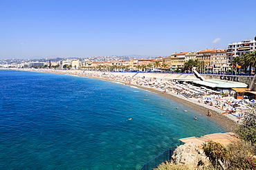 Baie des Anges and Promenade Anglais, Nice, Alpes Maritimes, Provence, Cote d'Azur, French Riviera, France, Mediterranean, Europe