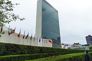 United Nations Headquarters, The United Nations Secretariat Building, Manhattan, New York City, New York, United States of America, North America