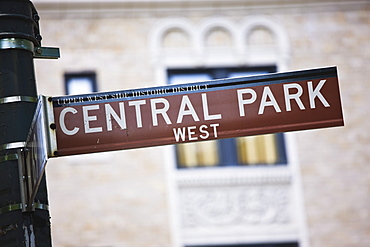 Central Park signpost, Manhattan, New York City, New York, United States of America, North America