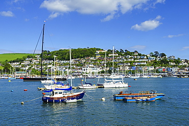 Kingswear and River Dart viewed from Dartmouth, Devon, England, United Kingdom, Europe