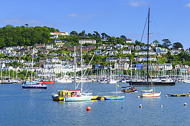 Kingswear and River Dart viewed from Dartmouth, Devon, England, United Kingdom, Europe