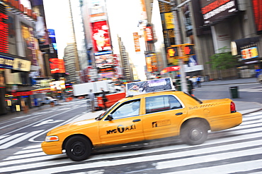 Taxi, Times Square, Manhattan, New York City, New York, United States of America, North America