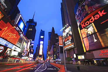 Times Square at dusk, Manhattan, New York City, New York, United States of America, North America