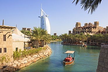 Madinat Jumeirah and Burj Al Arab Hotels, Jumeirah Beach, Dubai, United Arab Emirates, Middle East