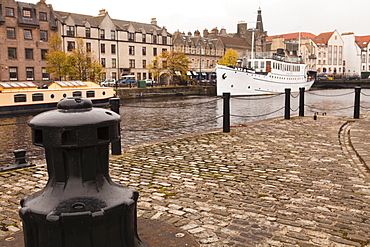 New and old waterside buildings, Leith, Edinburgh, Scotland, United Kingdom, Europe