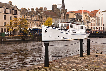 New and old waterside buildings, Leith, Edinburgh, Scotland, United Kingdom, Europe