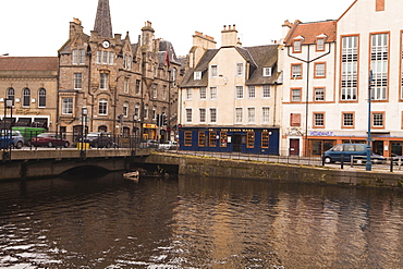 New and old waterside buildings, Leith, Edinburgh, Scotland, United Kingdom, Europe