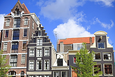 Houses along a canal, Amsterdam, Netherlands, Europe