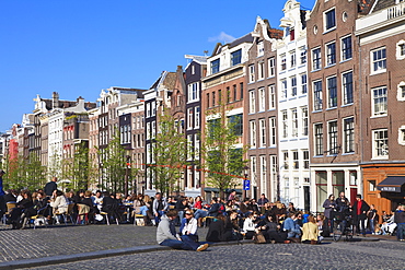 Cafe by the Singel Canal, Amsterdam, Netherlands, Europe