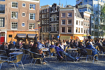 Cafes by the Singel Canal, Amsterdam, Netherlands, Europe