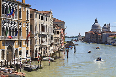 The Grand Canal and the domed Santa Maria Della Salute, Venice, UNESCO World Heritage Site, Veneto, Italy, Europe