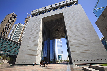 The Gate Building is the hub of the Dubai International Finance Center (DIFC), housing the Stock Exchange and many international finance houses, Dubai, United Arab Emirates, Middle East