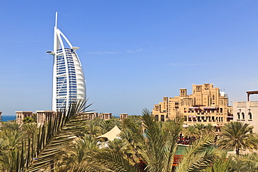 Burj Al Arab and Madinat Jumeirah Hotels, Dubai, United Arab Emirates, Middle East