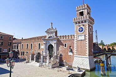 Arsenale, part of the city's fortifications, now the naval museum, Venice, UNESCO World Heritage Site, Veneto, Italy, Europe