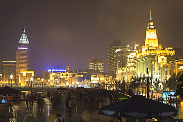 The Bund at night, Shanghai, China, Asia