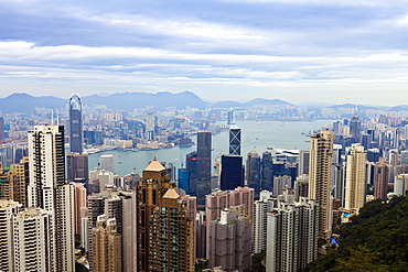 Hong Kong cityscape viewed from Victoria Peak, Hong Kong, China, Asia